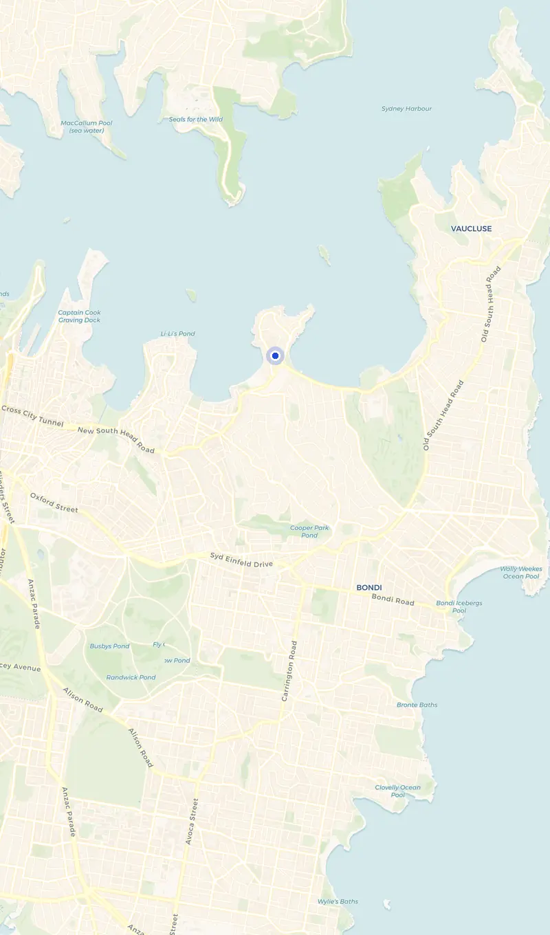 Map of the Point Piper service area and the surrounding suburbs we cover.