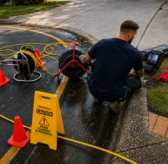 Repairing a burst drain pipe at a Point Piper home